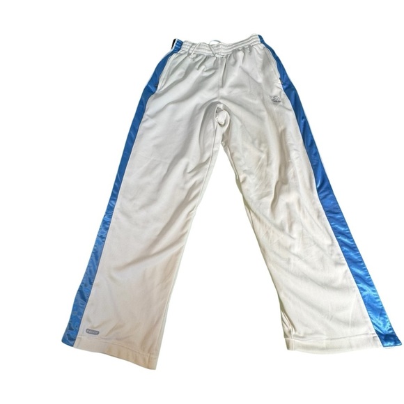 Nike Dri-Fit Warm Up Pants Large White Blue Snap Track Basketball - Picture 2 of 16